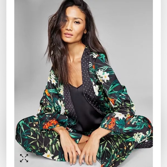 NWT Jeannie Mai X INC Foral Printed Open Front Duster Kimono Robe SZ XXS-Small - Picture 3 of 7